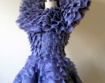Effie Trinket inspired ruffled purple dress- made to order