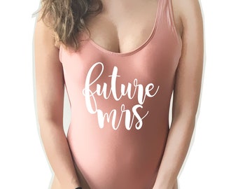 Future Mrs. Swim Suit, Bride Bathing suit, Bride Swimwear, Bride Bikini, Bridesmaid Gift, Bachelorette Party Bride Swim Suit, Custom Swim