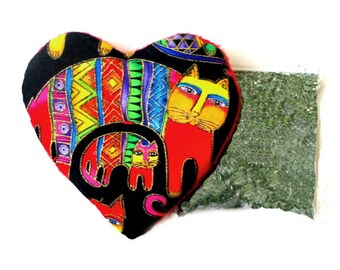 Catnip Heart Toy with Catnip Refillable L Burch Cats