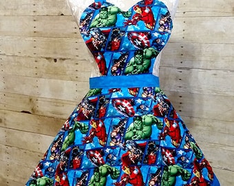 Old fashioned Superhero Kitchen Apron