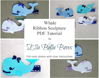 Introductory Price ** Instant Download,Whale Ribbon Sculpture TUTORIAL in PDF