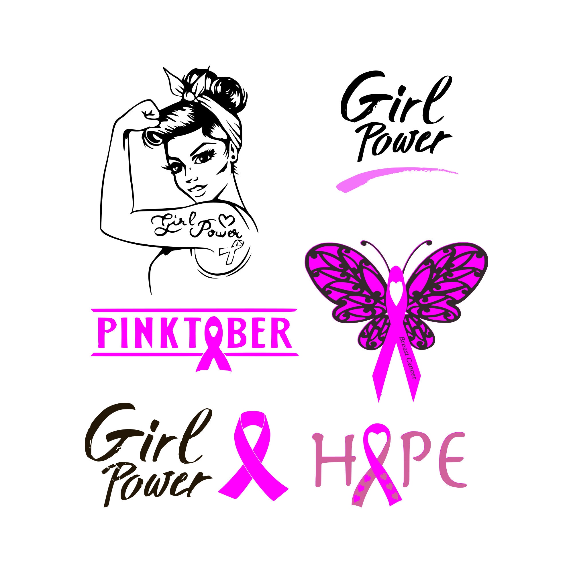 Download Breast cancer svg Girl power svg Hope svg Awareness ribbon svg