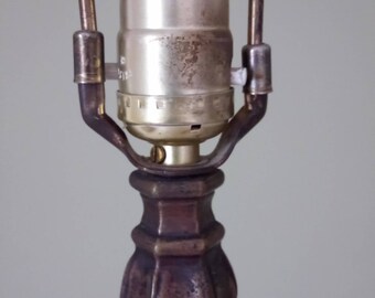 Vintage Brass Crown Lamp Vintage Footed Brass Lamp