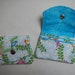 Wallet with three pockets for credit cards in birds and cotton pattern