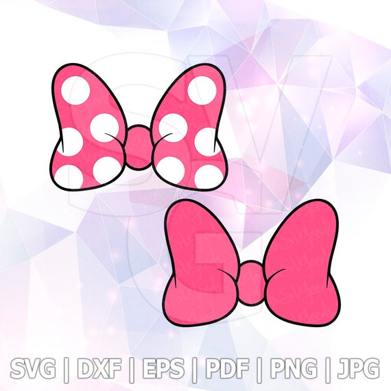 SVG DXF PNG Minnie Mouse Ears Bow Polka Dot Clipart Cut File