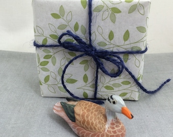 Goose Miniature, Vintage Hand Carved, Miniature Goose, Mini Goose Decoy, Hand Painted Mini Decoy, Wooden Goose Figurine, Bird Lover Gift (f)