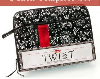 ChiaoGoo TWIST 4-Inch Stainless Steel Red Lace Interchangeable Knitting Needles - Complete Set