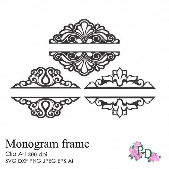 Download Split wedding monogram frames 300 dpi svg dxf ai eps png