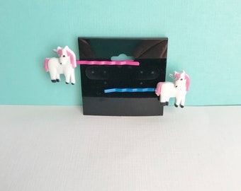 Unicorn Hair Pins, Unicorn Bobby Pins, Unicorn Hair Accessories, Unicorn Hair Pins, Set of 2 Unicorn Hair Pins, Pink Unicorn, Bobby Pins