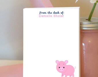Pig Notepad - Personalized Notepad - Piggy Notepad- Animal Notepad - Animal Gift - Stocking Stuffer - Holiday Gift