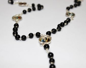 Servite rosary Our Lady of The seven sorrows Black beads mater dolorosa chaplet of seven sorrrows dolor rosary