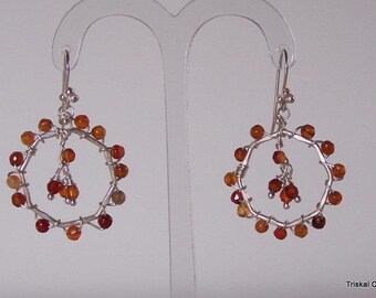 Sterling silver earrings with carnelian