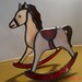 Red Saddled Stained Glass Rocking Horse
