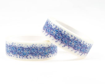 White washi tape with blue flowers