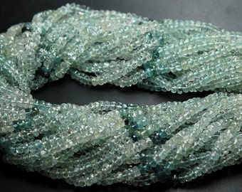 13 Inches Strand,Mixed Super Fine Quality Aquamarine Faceted Rondelles,Size 4-4.5mm