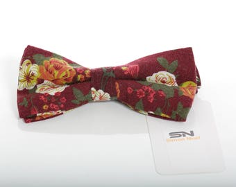 Bow Tie, Pre-Tied Bow tie, Groomsmen Wedding Bow Tie , Wedding Floral Bow Tie, Men Bow Tie