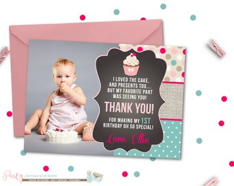 first birthday thank you cards