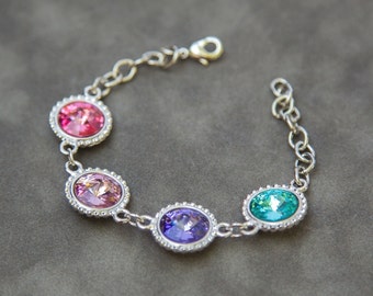 Mother's Bracelet, Personalized Gift for Mom, Grandmother Jewelry, Mothers Day Gift for Grandma, Family Birthstone Jewelry