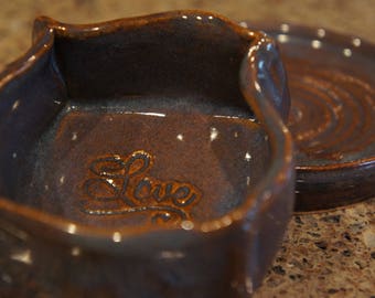 Ceramic Pottery Soap Dish and Ring Dish, Spoon Rest, Trinket Dish