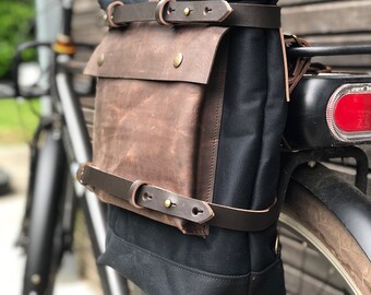 Motorbike bag / Motorcycle bag / Bicycle bag in waxed canvas / Bike accessories