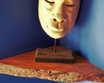Two corner live edge shelf