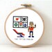 2 x Tattoo parlor cross stitch pattern. DIY gift for tattooing expert.