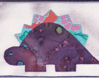 Dinosaur Quilted Fabric Postcard