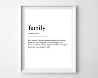 Family wall art Family definition Funny definition art