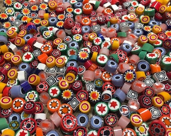 NEW MIX! Millefiore Glass Slices, coe 104 Mix, 2 oz (56 grams) Opaques, Fusing, Mosaic or Lampwork, Best Quality from ITALY