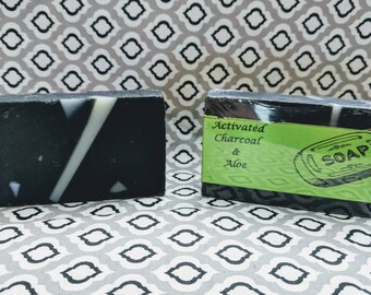 Activated Charcoal and Aloe Cold Process Soap Aloe Scented