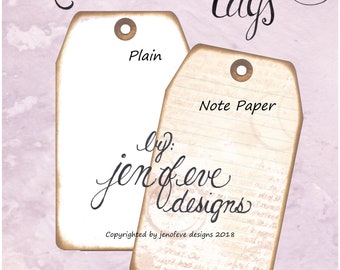 Build ~A~ Bellishment Remnants ~ Tags in Note Paper & Plain