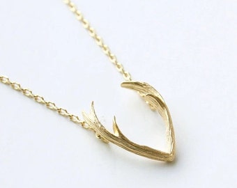 Antler Necklace, Dainty Antlers