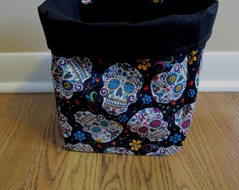 Sugar Skull Litter Bag, Car Trash Bag, Car Caddy