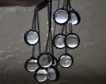Crystal Ball Necklace // Round Quartz Layering Necklace // Clear Quartz Sphere Necklace