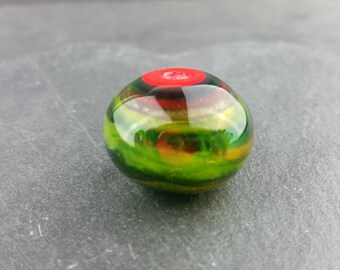 Beautiful hollow glass focal bead | Handmade lampwork glass
