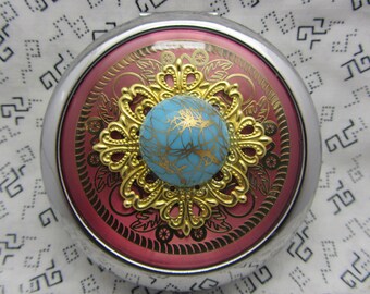 Compact Mirror Gold Drizzle Comes With Protective Pouch
