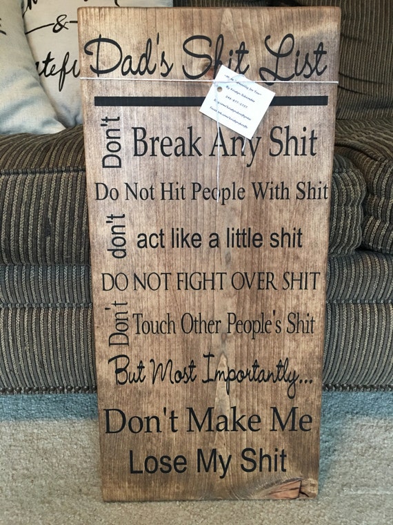 Items similar to Dad s Shit List funny gift for Dad gift 