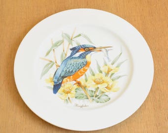 collectable plate kingfisher wildlife vintage bone china