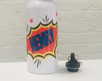 Personalised Pow / Comic Book Aluminium Water Bottle