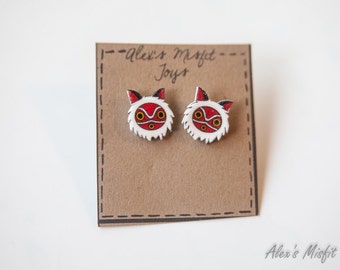 Princess Mononoke Inspired Mask Earrings