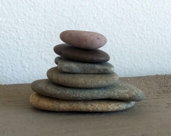 6 Flat Beach Stones Pebbles Bulk, Craft Sea Rock Natural Zen Mandala Stones Zen Decor Mosaic Stone