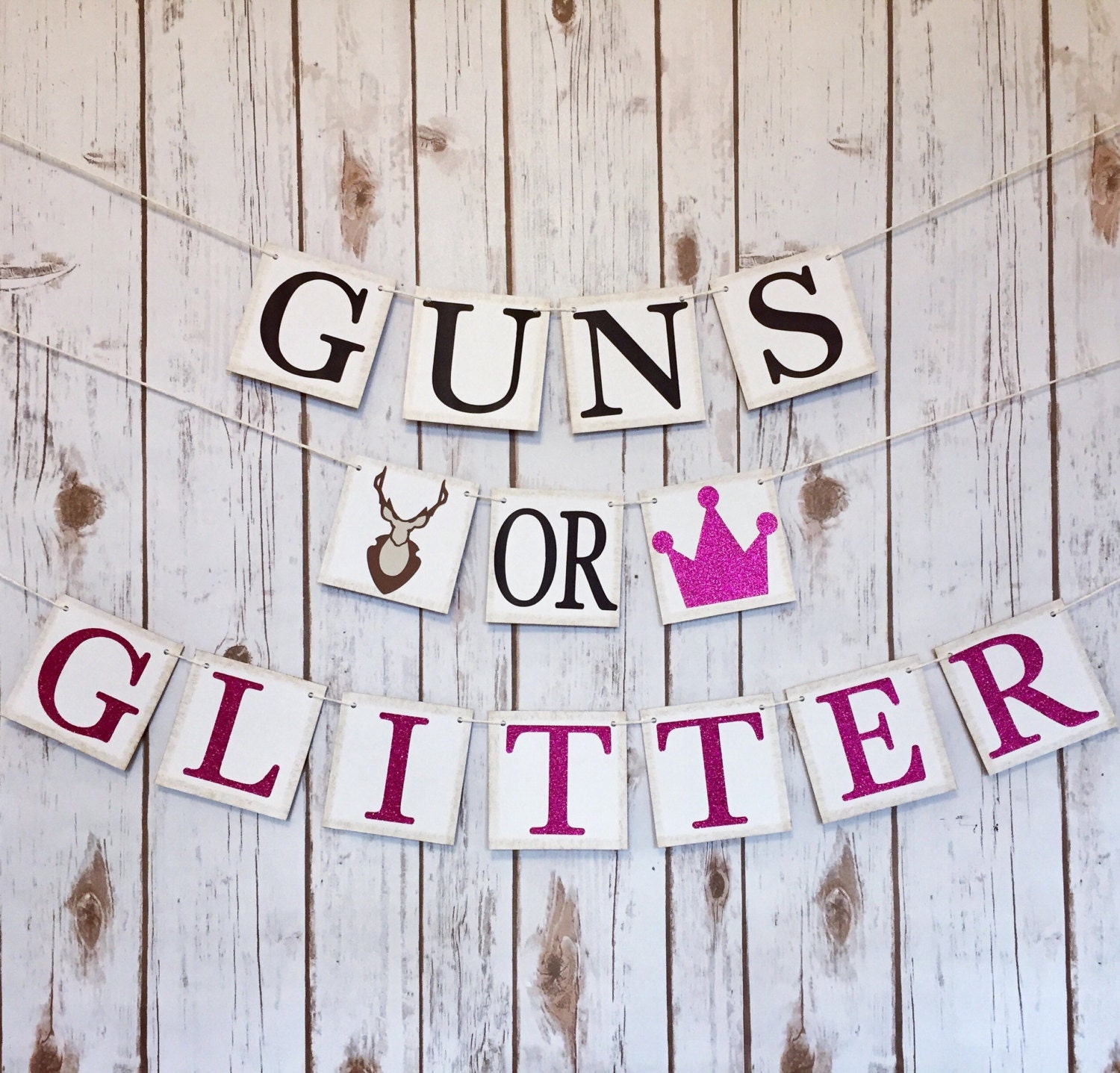 Guns Or Glitter Gender Reveal Banner Guns Or Glitter Guns Or 2273