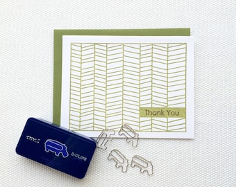 Herringbone Thank You Card (Gocco printed)
