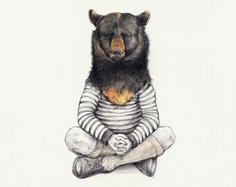 little bear (honey eater)- print