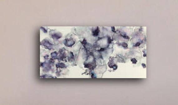 Purple Alcohol ink abstract canvas art Purple abstract