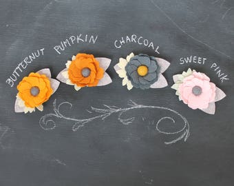 Felt Flower Headband, Felt flower hair clip, Felt Flower Brooch, baby headband, Floral headband, photo prop, floral brooch, felt flowers