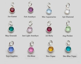 Silver Plated Birthstone Channel Charms 6mm | Channel Charm | Birthstone Charm |
