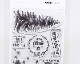 KaiserCraft Frosted Collection Clear Stamps -- Acrylic -- Christmas Holiday