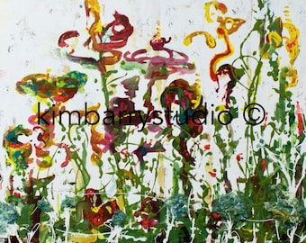 Colorful Garden Wall Art- Figurative Abstract meets Flowers