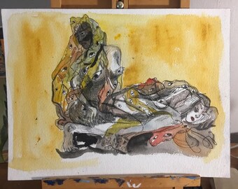 The Veil of Thoughts original watercolor